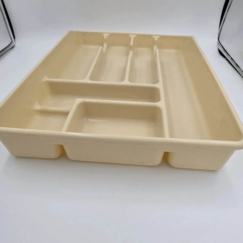 Vintage Rubbermaid 0521 Silverware Flatware Utensil‎ Tray Beige - 7 Slots